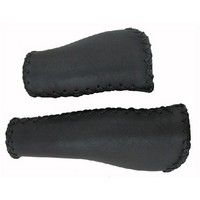 Velo Handle Leather Ergo 92 135mm sort