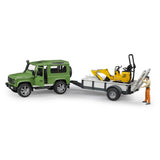 Bruder Bruder Landrover + trailer med grävmaskin