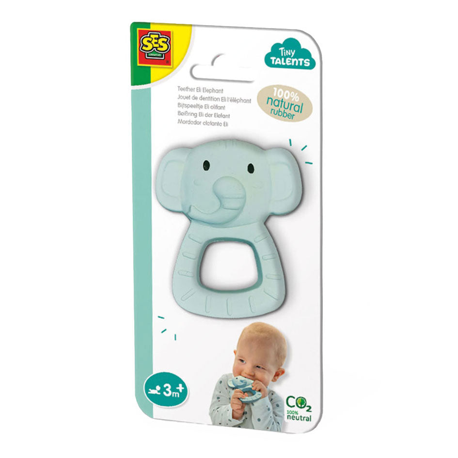 SES Tiny Talents Bite Play Eli Elephant 100% natural rubber
