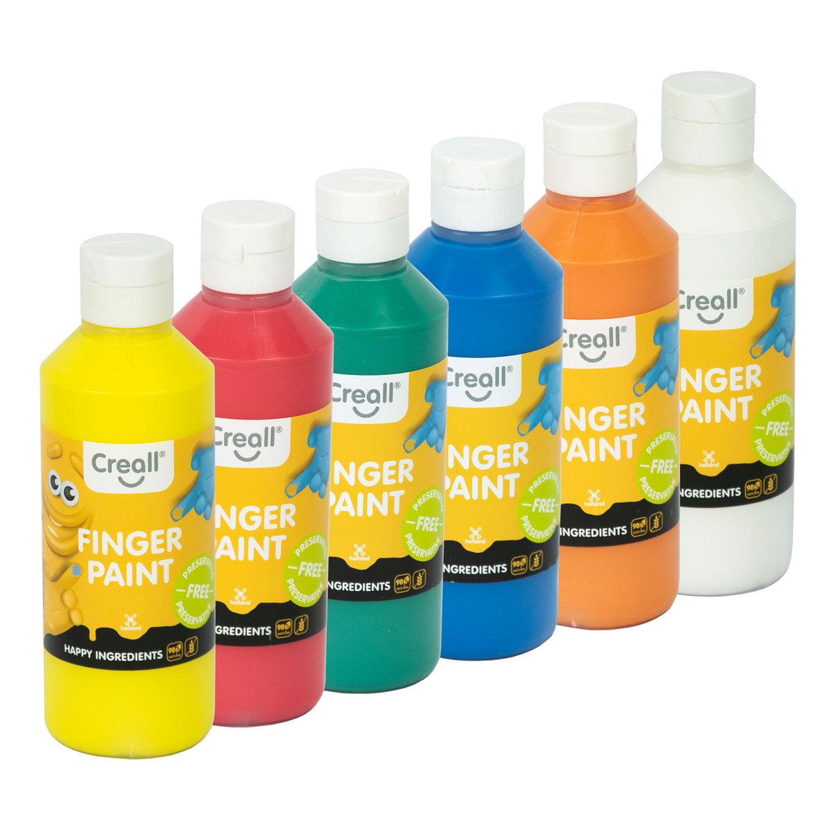 CREALL Finger paint set Conservation -free, 6x250ml.