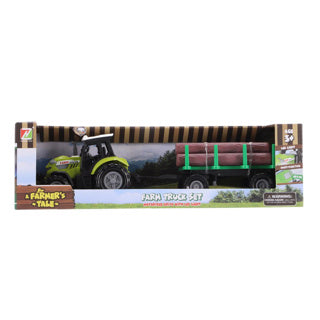 Other brands Tractor + trailer with tree trunks + light and sound