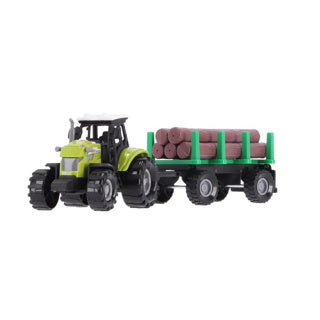 Other brands Tractor + trailer with tree trunks + light and sound