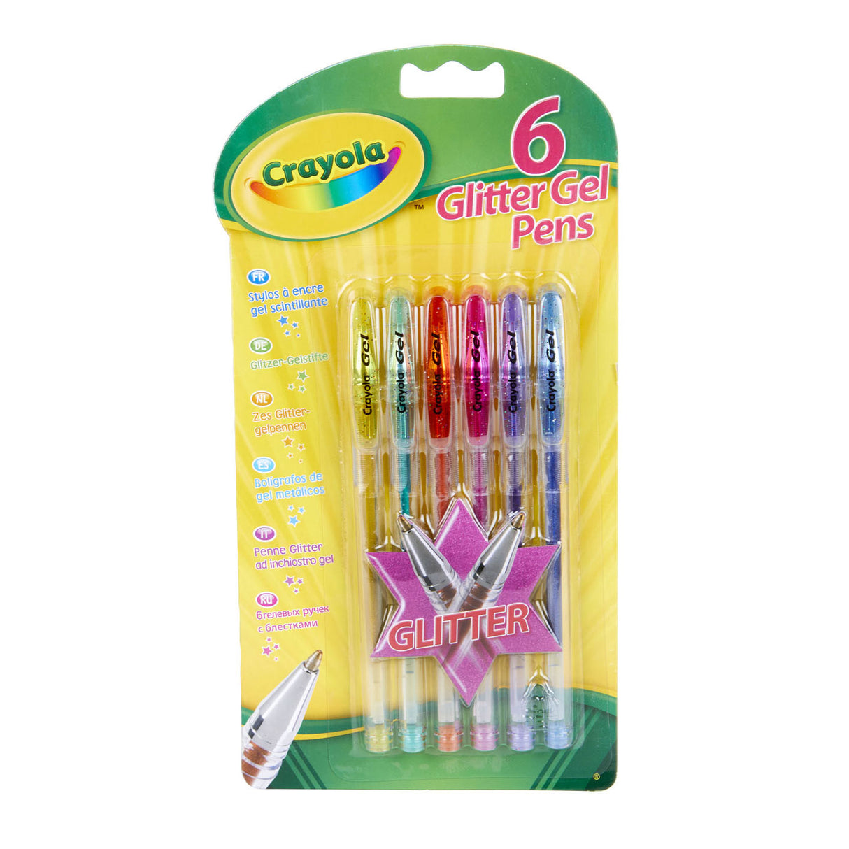 Crayola Glitter Gele Pens, 6st.
