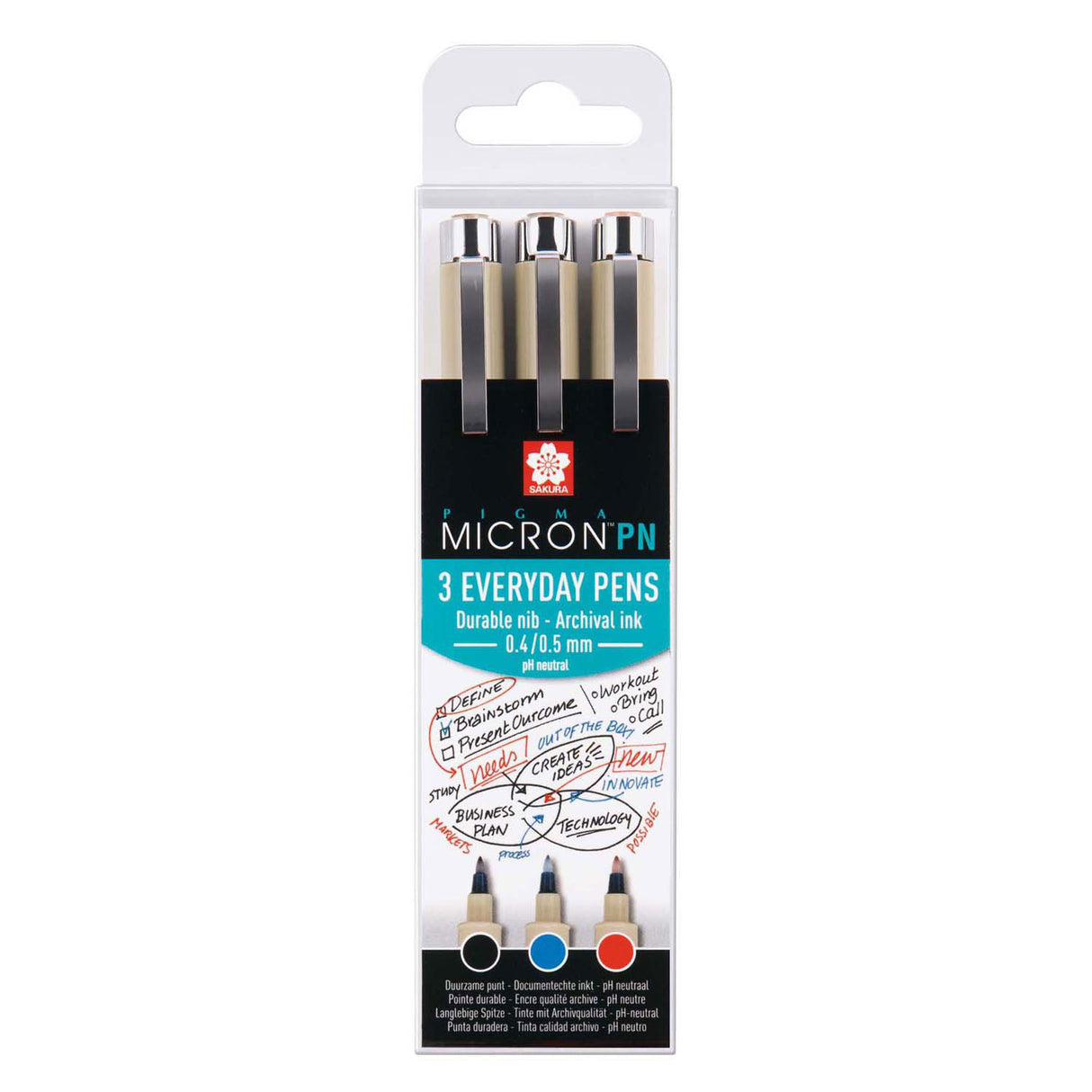 Sakura Pigma Micron PN Office set 3 barve