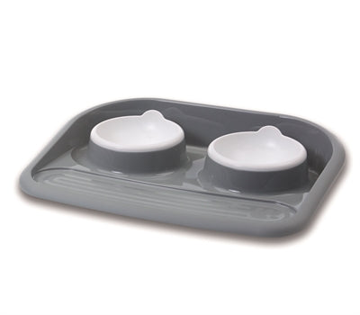 Savic Butler Food Bowl og Drinking Bin med platå og anti -sklip føtter