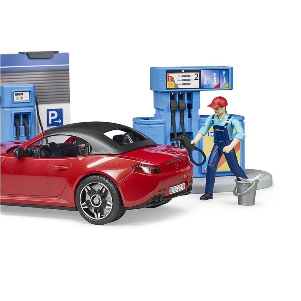 Bruder Bworld čerpací stanice a mytí automobilů
