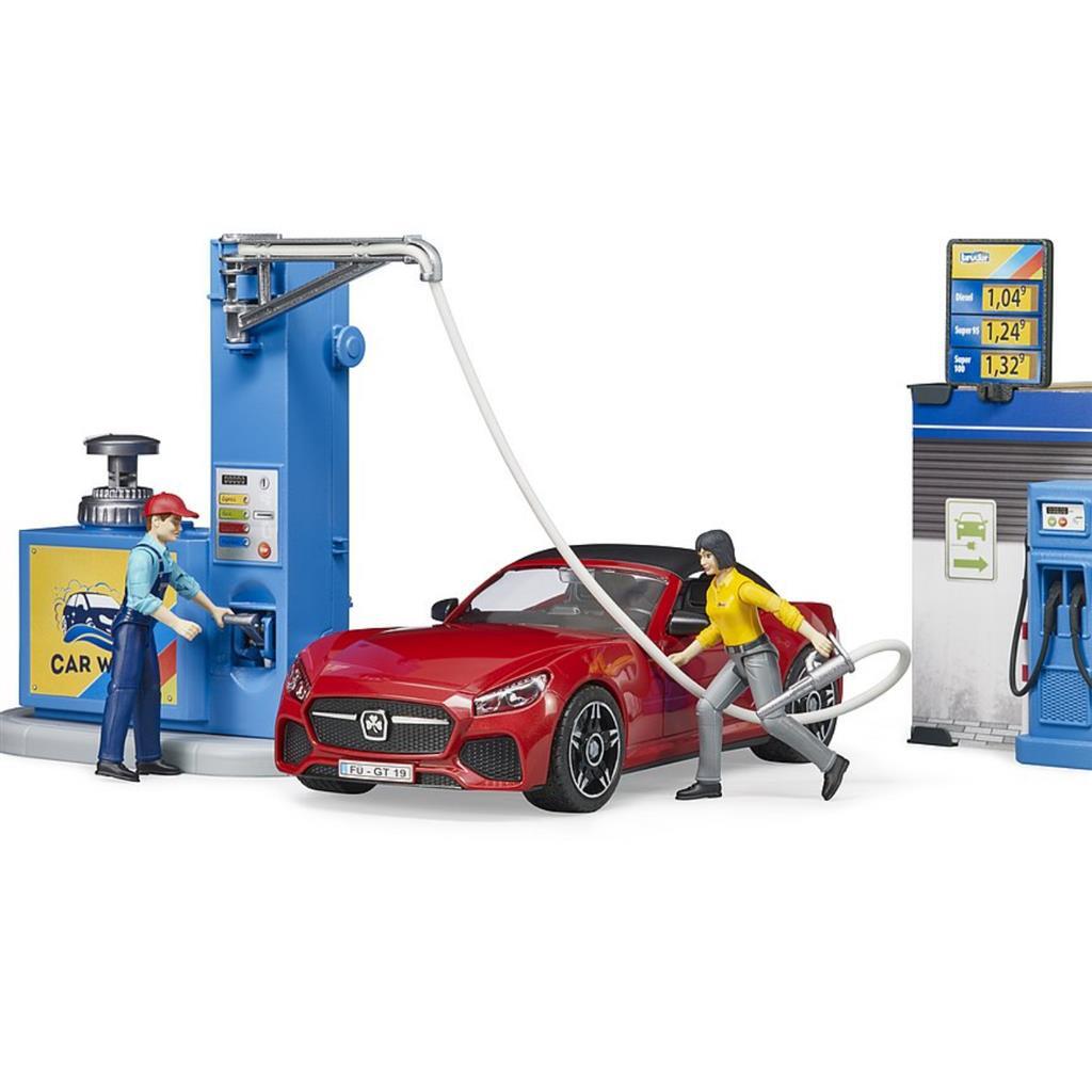 Bruder Bworld čerpací stanice a mytí automobilů