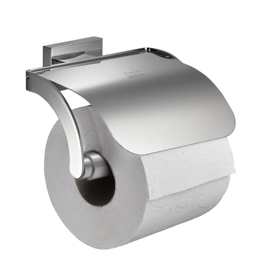 Klenge Wolke Toilett Roll Halter mam Deckel Mäi Sëlwer faarweg