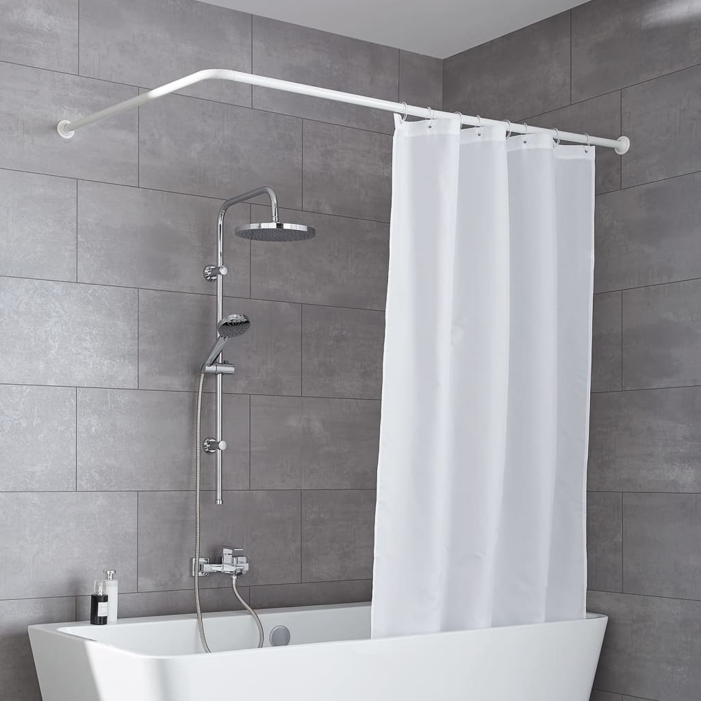 Small wolke shower curtain rod universal 3 sizes white