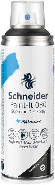 Schneider S-ML03050001 Supreme DIY Spray Paint-It 030 Sort 200 ml akrylmaling