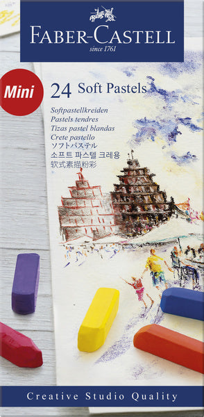 Faber Castell FC-128224 Pastelkrijt halvlängd fall av 24 stycken