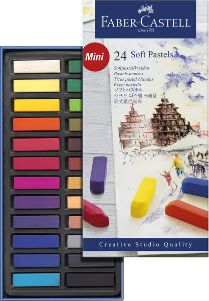 Faber Castell FC-128224 Pastelkrijt halvlängd fall av 24 stycken