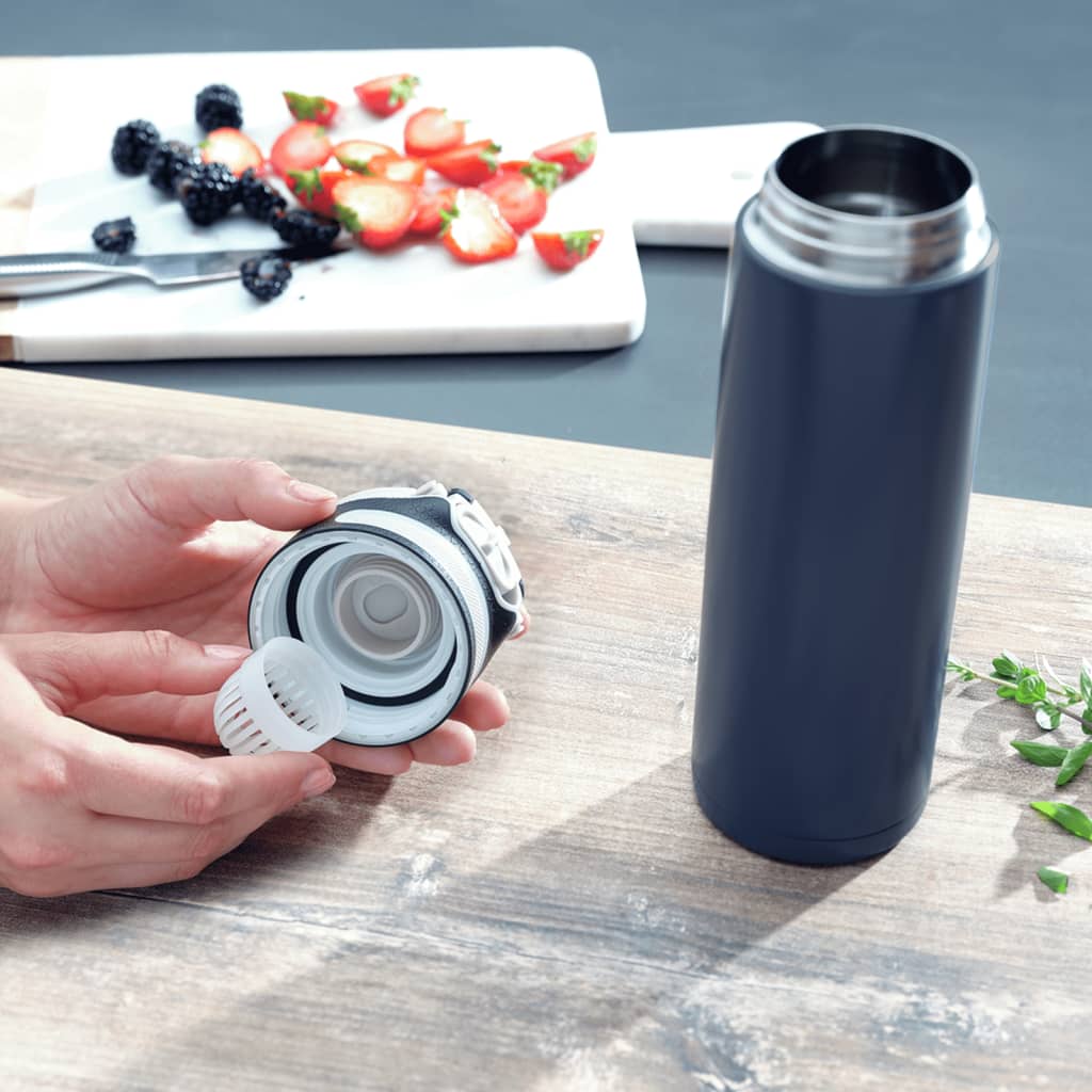 Locifheit Leilagheit Thermosffless Flip 600 ml vun donkelblo
