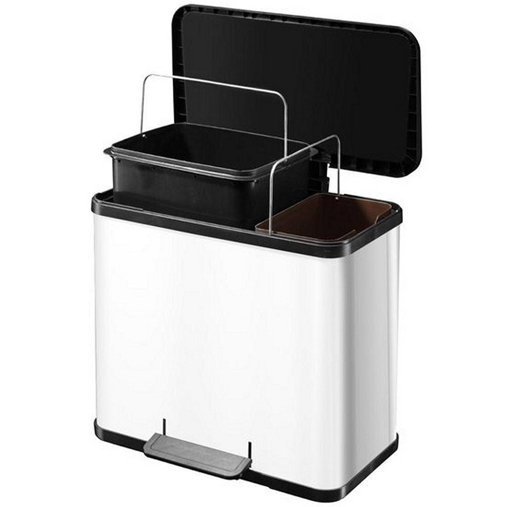 Hailo Pedal Bin Oko Duo Plus Størrelse L 17+9 L White 0630-230
