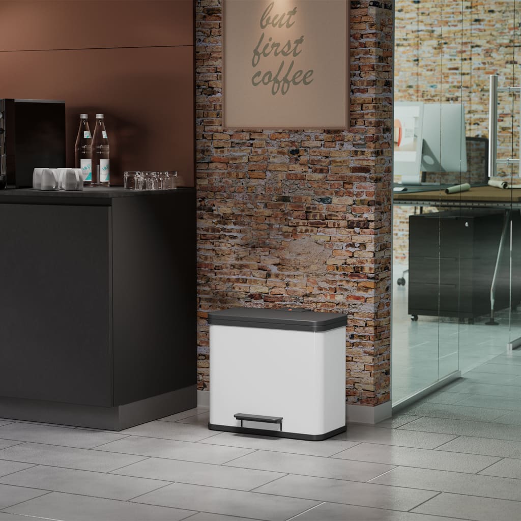 Hailo pedal bin oko trio plus velikost l 3x9 l bela 0633-230