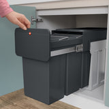 Hailo 0310-300 ECOLINE DESIGN TRIO L Indbygget affald Biner 3x10L Sort