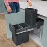Hailo 0310-300 ECOLINE DESIGN TRIO L Indbygget affald Biner 3x10L Sort