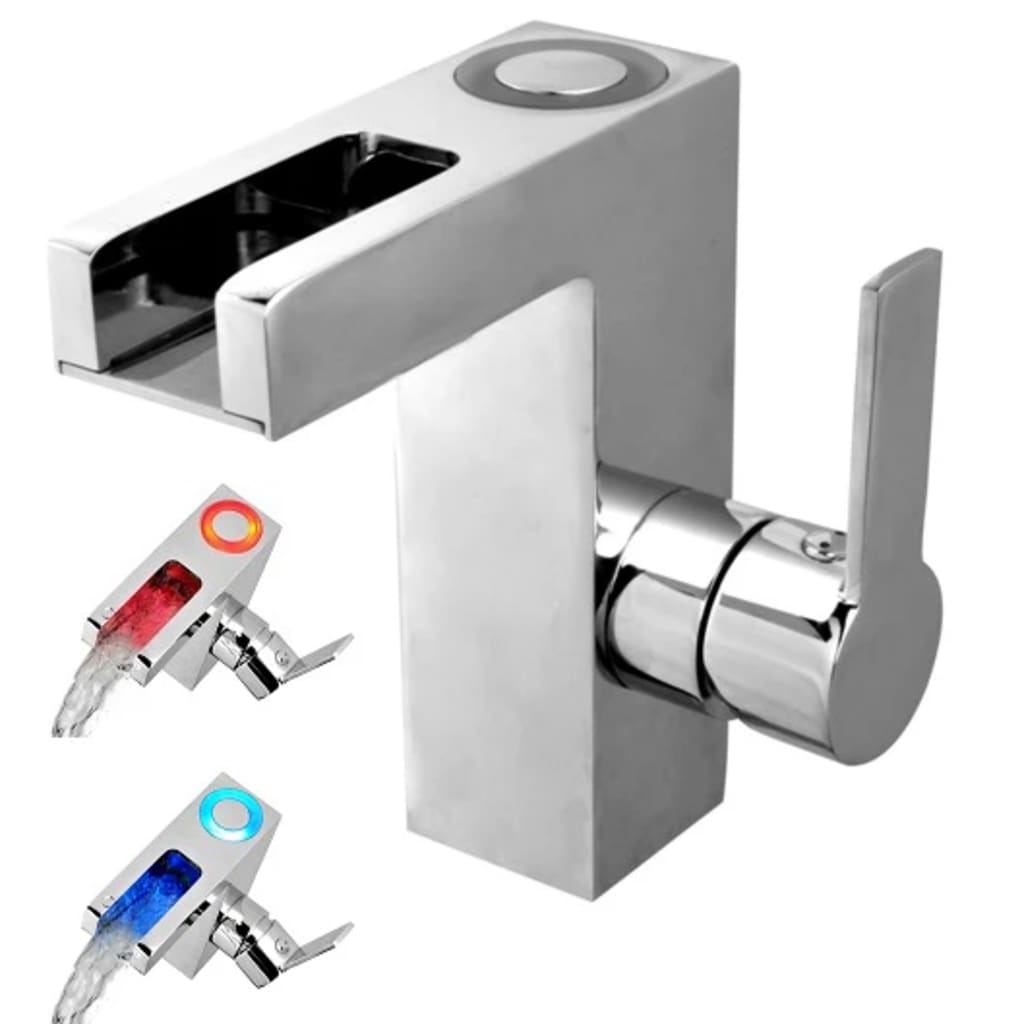 Schütete Schüte Led Sink Mixer med vandfaldsudgang Orinoco Chrome