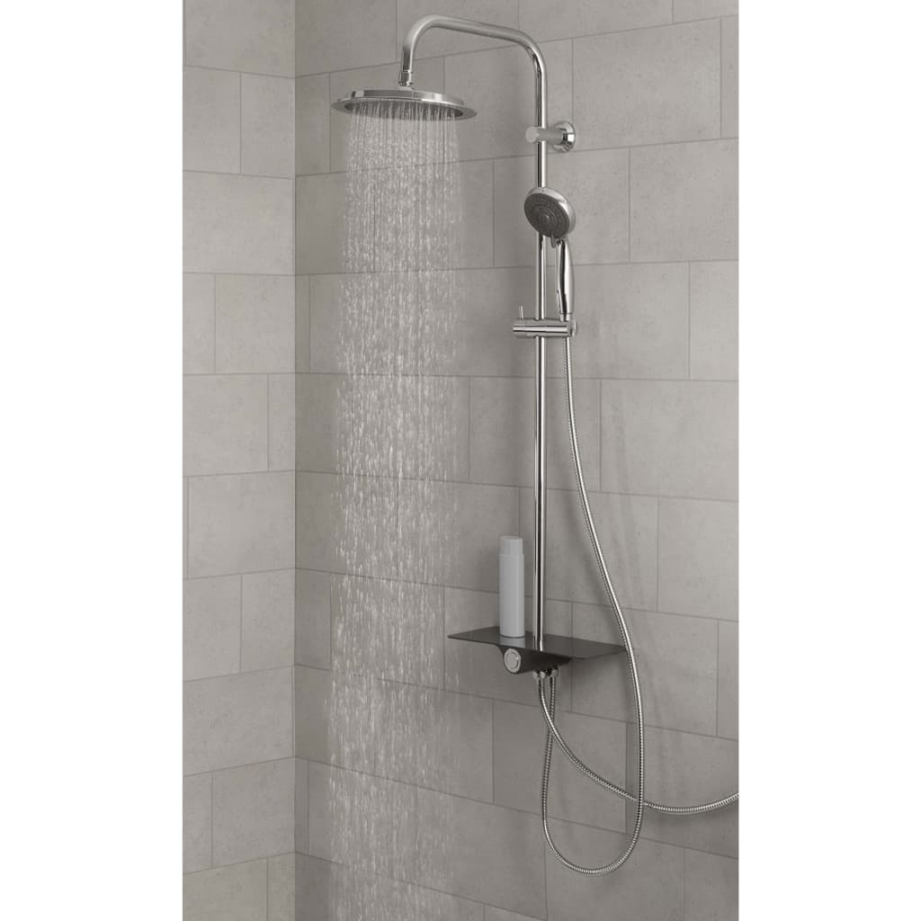 Schütte regendoucheset met plateau aquastar antraciet-chroomkleurig