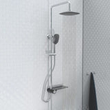 Schütte dežni tuš set s stranskim planotam Aquastar kromiranim antracitom