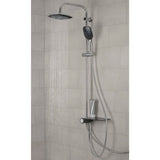 Schütte dežni tuš set s stranskim planotam Aquastar kromiranim antracitom