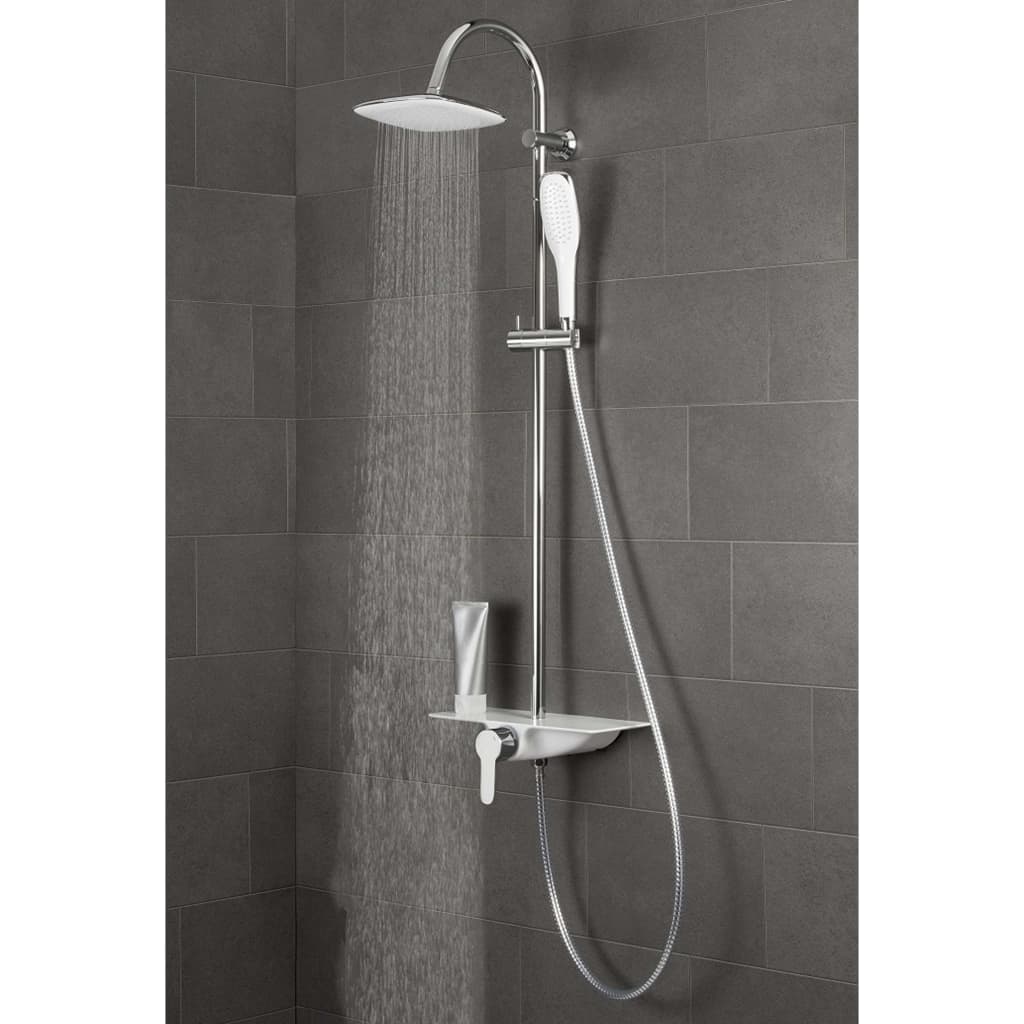 Schütte Schütte Rain Shower Set z Mikser Tap i Plateau Waterway Chrome-White