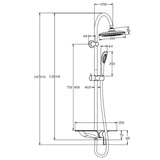 Schütte Schütte Rain Shower Set z Mikser Tap i Plateau Waterway Chrome-White