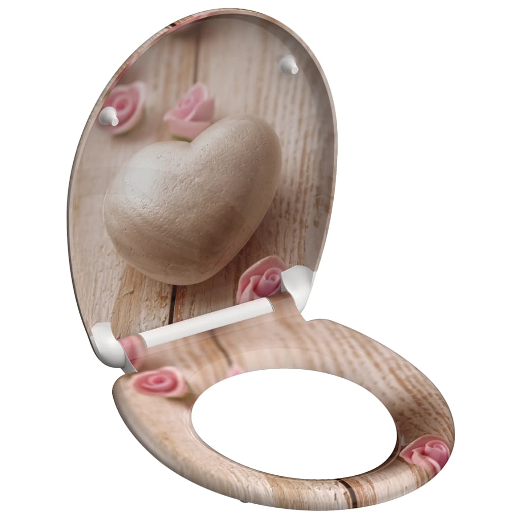 Schütte toilet seat with soft-close romantic duroplast with print
