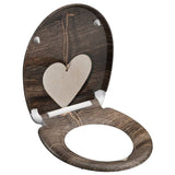 Asiento de inodoro Schütte con duroplast de corazón de madera de cierre suave con estampado