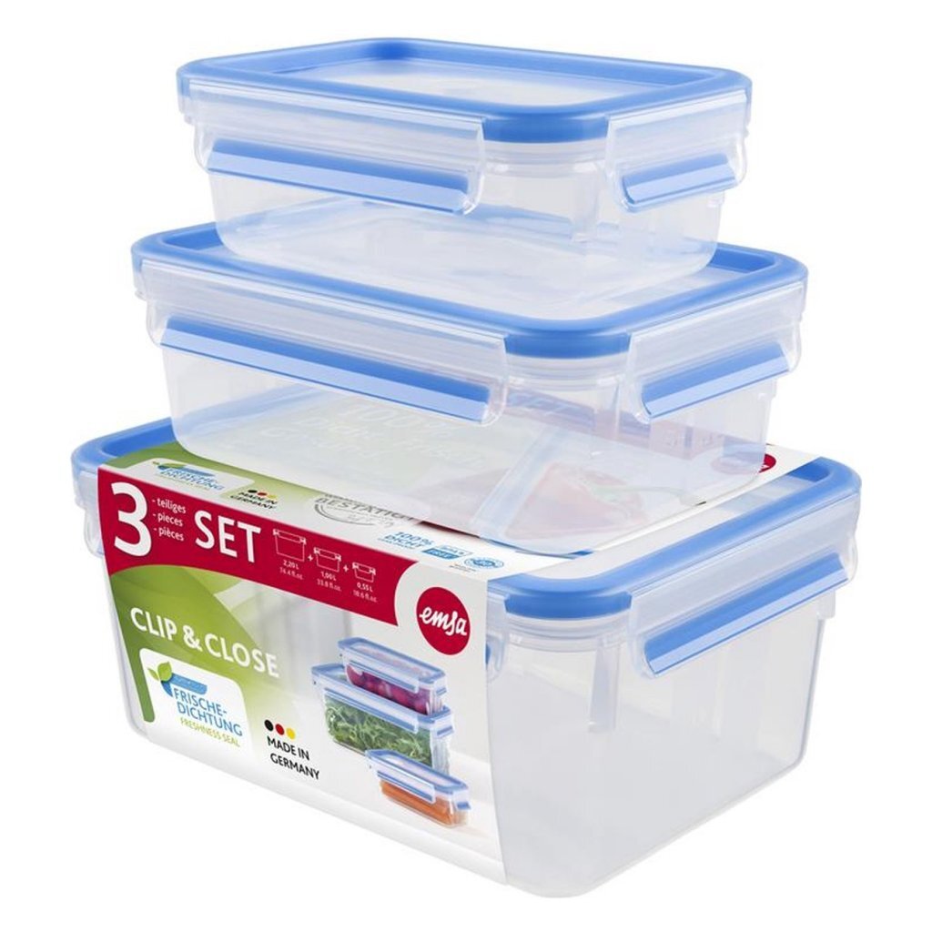 EMSA EMSA 508566 Clip Close Box versholding 0,55L 1L 2,3L 3 pezzi blu