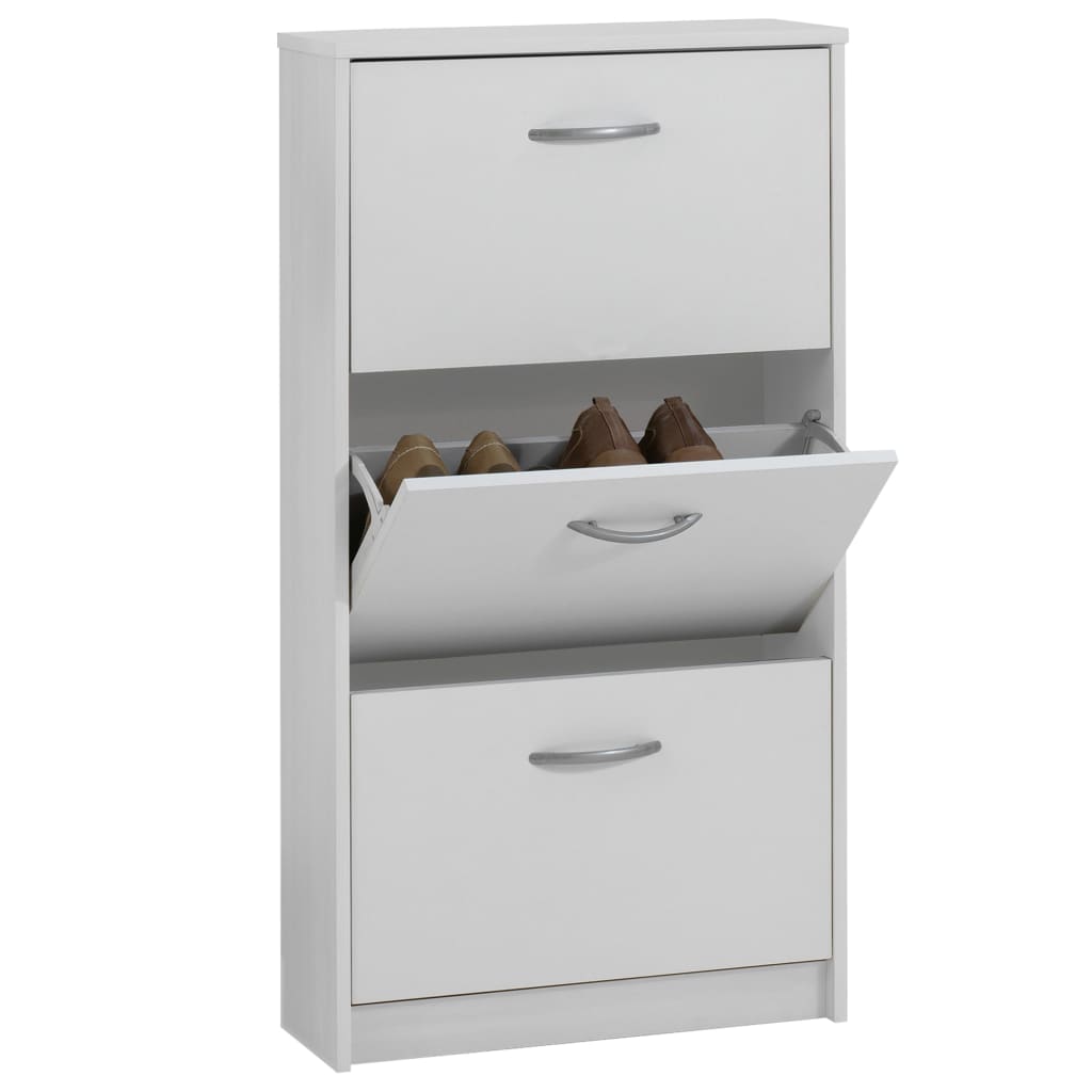 Armoire à chaussures FMD FMD avec 3 compartiments inclinables blancs