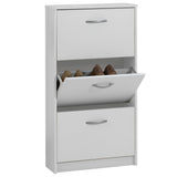 Armoire à chaussures FMD FMD avec 3 compartiments inclinables blancs