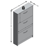 Armoire à chaussures FMD FMD avec 3 compartiments inclinables blancs
