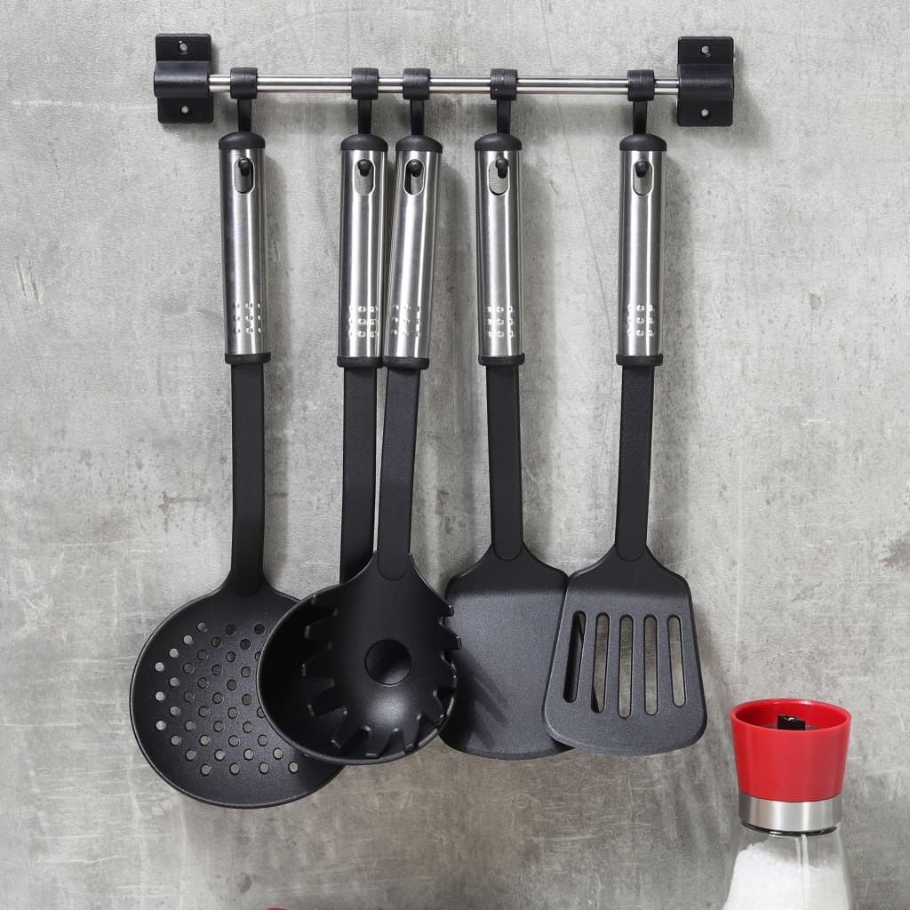 Hola cocina de 6 piezas geriset negro y plateado