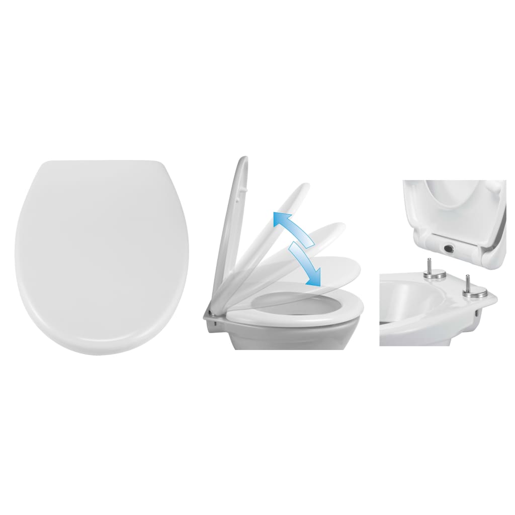 Hi Siège de toilette avec libération rapide et fermeture douce