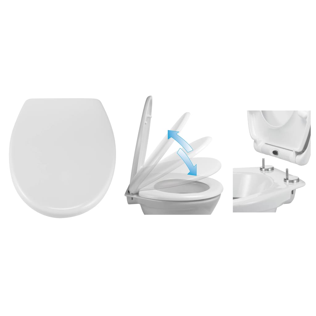 Hi Siège de toilette avec libération rapide et fermeture douce