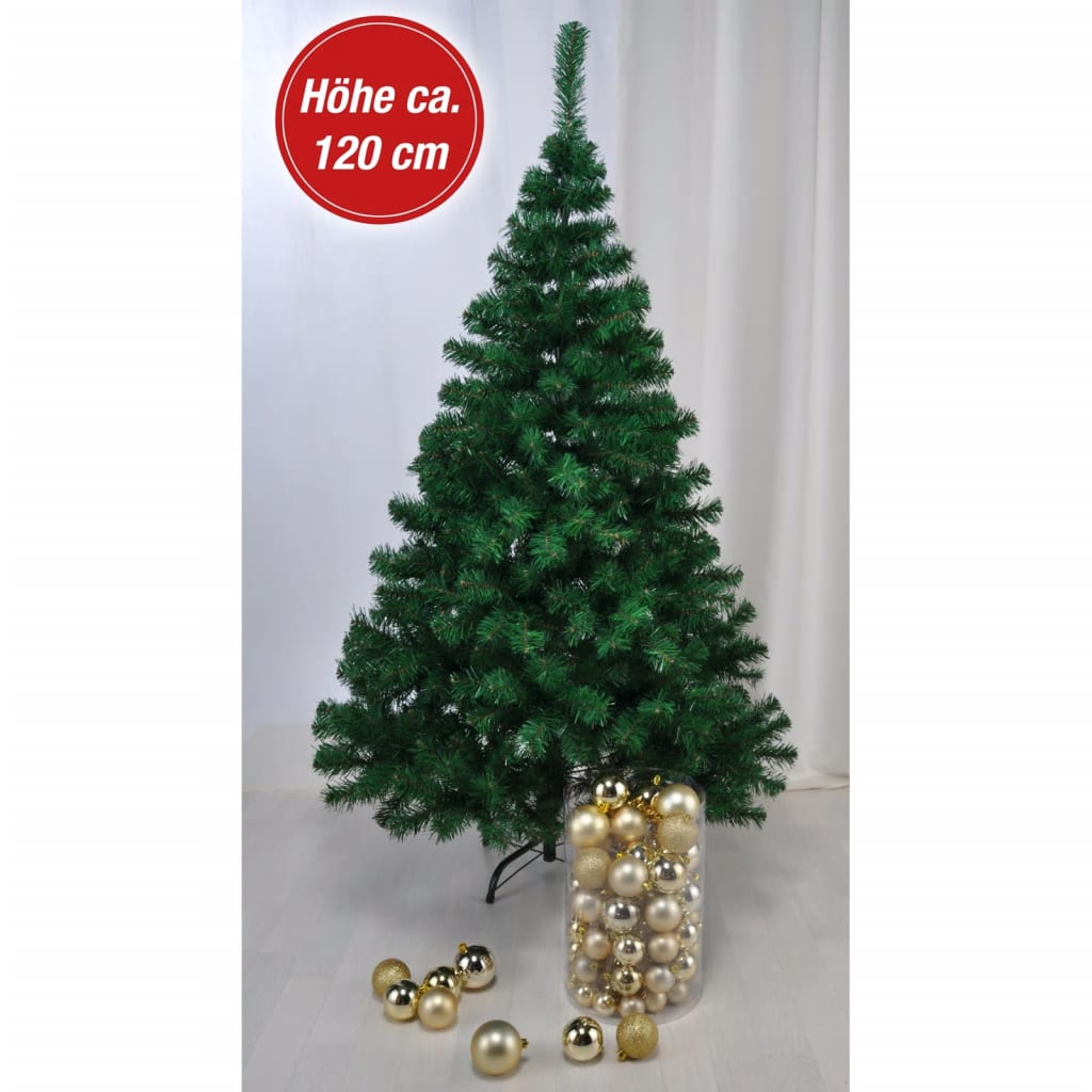 Hei hei juletre med metallstandard 120 cm grønn