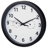Hama-Wanduhr rein plus Ø 25 cm mit Thermo-Hygrometer-Salbeiarm schwarz