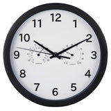 Hama-Wanduhr rein plus Ø 25 cm mit Thermo-Hygrometer-Salbeiarm schwarz