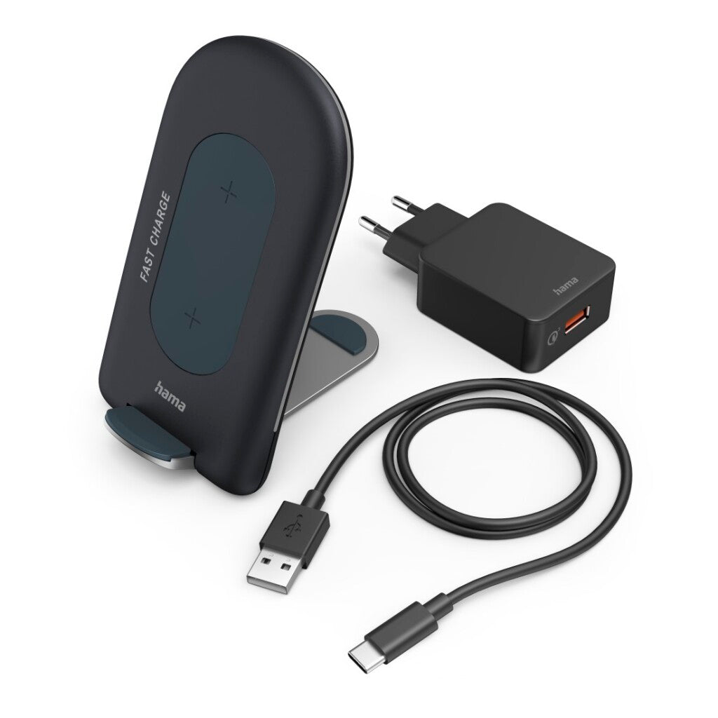 Zestaw ładowarki bezprzewodowej HAMA QI-FC15S 15W bezprzewodowy smartfon stacja ładowania GR GR