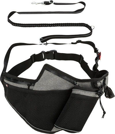 Trixie jogging belt with line gray black