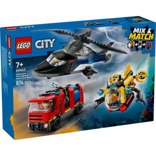 Lego City 60462 Helicopter, hasičský vůz a předložení remixu