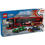 Lego City 60445 F1 LKW mit RB20 und AMR24 F1 -Autos