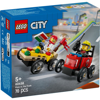 LEGO CITY 60458 Race Car Pack: Pizza Stem Truck Vs. Brandbil