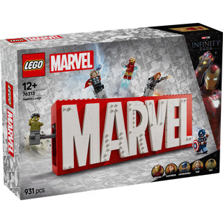 LEGO Super Heroes 76313 Marvel logotip in minifigure