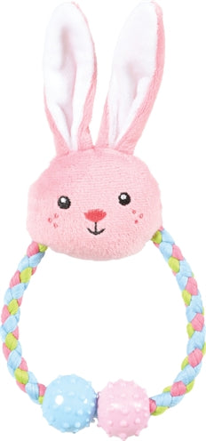 Zolux Puppy Tiny Plush Rabbit with Rope Pink