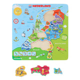 Wood Jigsaw Puzzle Map Nederländerna, 13: e.