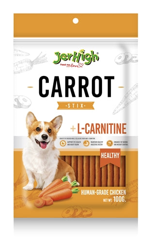 Jerhigh Jerhighter Karrott Stix mat Poulet an l-carnitin