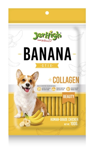 Jerhigh Jerhigh Banana Stix z kurczakiem i kolagenem