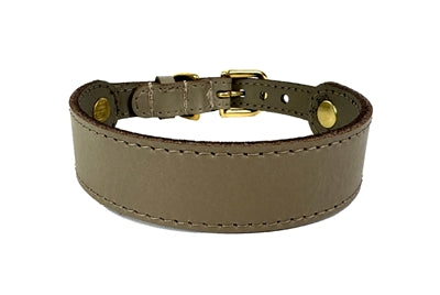 Chiens de col sazzz chérie en cuir taupe